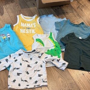 Kids Yellow 'Mama's Tiny Bestie' Sleeveless Tank Top and 6 other shirts